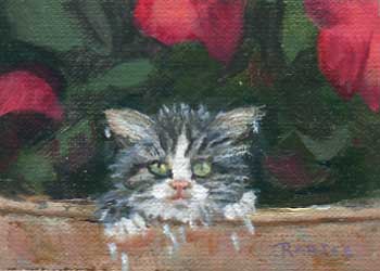 October - "Wet Kitty" by Patsy Radtke, Randolph WI - Oil - SOLD